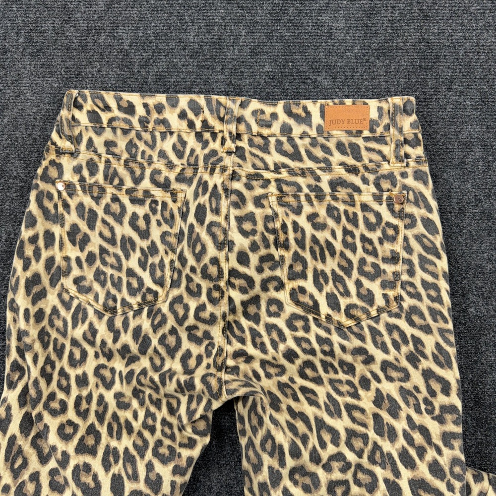 Judy‎ Blue Leopard Print Skinny Fit Stretch Denim Jeans Size 7/28 Tan Brown - Picture 10 of 11
